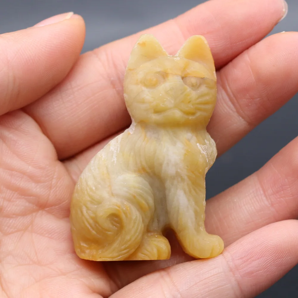 Natural Semi Precious Stone Ornaments Left Standing Cat Shape Tabletop Decoration Photo Display Products Fengshui Energy Stone
Natural Semi Precious Stone Ornaments Left Standing Cat Shape Tabletop Decoration Photo Display Products Fengshui Energy Stone