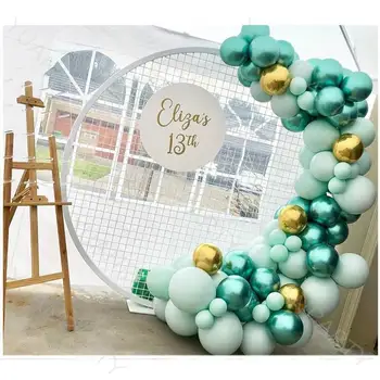 

83pcs Metal Chrome Gold Green Balloons Garland Kit Macaron Blue Pastel Balloon Arch 4D Gold Ballon for Wedding Birthday Party