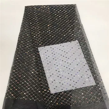Latest African Net Lace Fabric 2020 black/gold High Quality Sequins Nigerian Lace Fabrics 5Yards French Tulle Lace Material
Latest African Net Lace Fabric 2020 black/gold High Quality Sequins Nigerian Lace Fabrics 5Yards French Tulle Lace Material