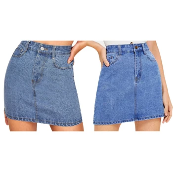 Spring/Summer/Autumn Women Thin And Sexy A-Line Wild Mini Denim Skirt Fashion Solid Color Casual High Waist Blue Skirts
Spring/Summer/Autumn Women Thin And Sexy A-Line Wild Mini Denim Skirt Fashion Solid Color Casual High Waist Blue Skirts