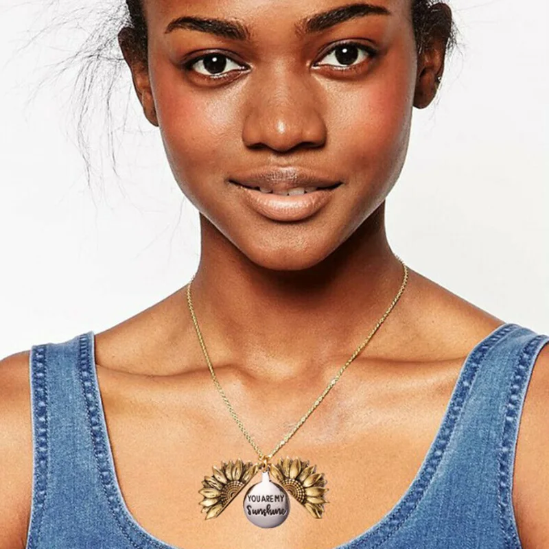 Vedawas Vintage Sunflower Locket Pendant Necklace for Women Bohemian Gold Open Engrave letter Necklaces Lover Gift Dropshipping
Vedawas Vintage Sunflower Locket Pendant Necklace for Women Bohemian Gold Open Engrave letter Necklaces Lover Gift Dropshipping