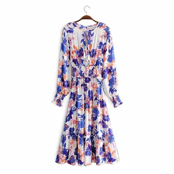 2020 Spring Summer New Rayon Print Tassel Bohemian Long Sleeve zaraing vadiming sheining women female Dress vitnage Yup8489
2020 Spring Summer New Rayon Print Tassel Bohemian Long Sleeve zaraing vadiming sheining women female Dress vitnage Yup8489