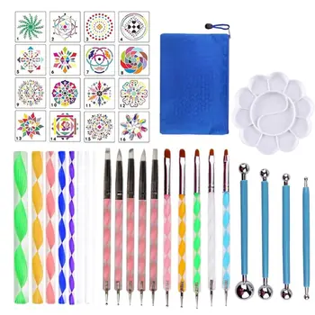 40pcs/set Mandala Dotting Tools Set for DIY Painting Rock Stone with Stencils Template Brush Tray Bag
40pcs/set Mandala Dotting Tools Set for DIY Painting Rock Stone with Stencils Template Brush Tray Bag