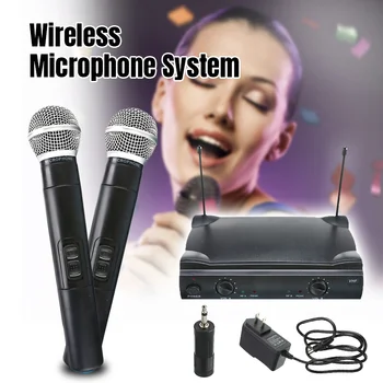 Dual VHF Wireless Cordless Professional Handheld Microphone Mic System with Receiver for Kareoke Microphone Party KTV Studio 
Dual VHF Wireless Cordless Professional Handheld Microphone Mic System with Receiver for Kareoke Microphone Party KTV Studio