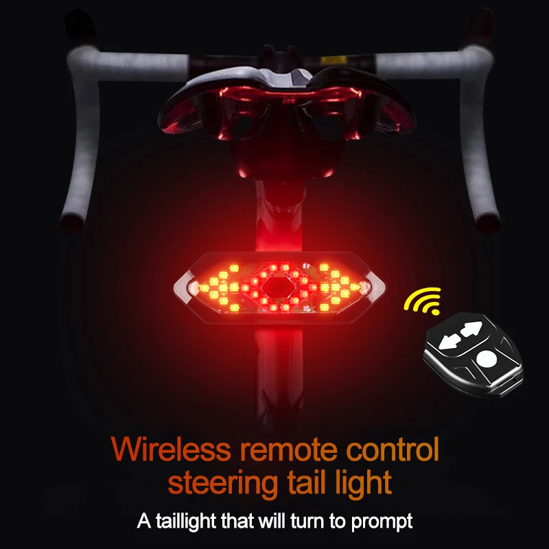 

New Bike Turn Signals Remote Control Bicycle Direction Indicator MTB LED Rear Light USB Rechargeable Cycling Taillight with Horn