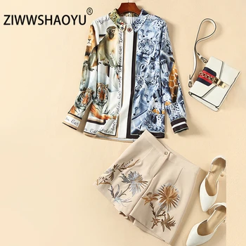 ZIWWSHAOYU 2020 Female Fashion Vintage Two Pieces Long Sleeve Animal Printed Shirt And Embroidery Mini Skirt Sets New Women
ZIWWSHAOYU 2020 Female Fashion Vintage Two Pieces Long Sleeve Animal Printed Shirt And Embroidery Mini Skirt Sets New Women