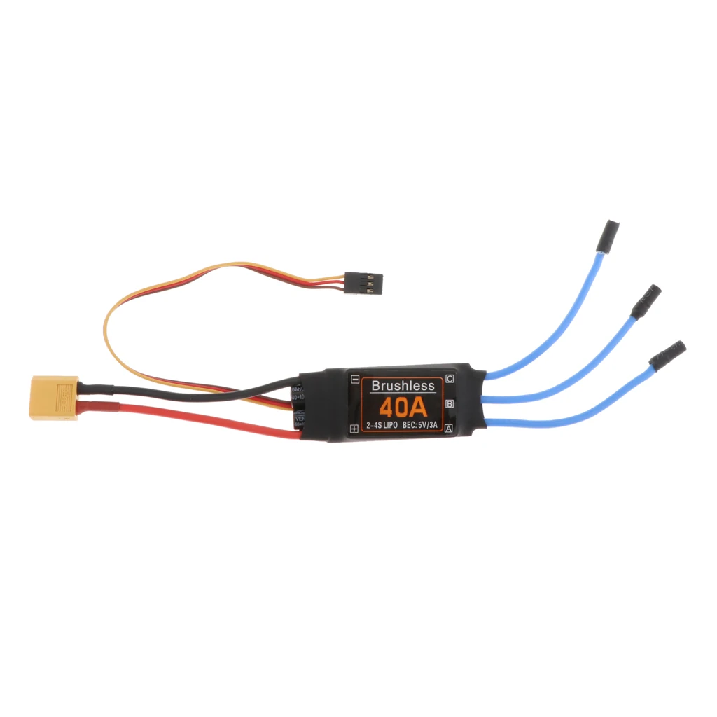 40A Brushless ESC Motor XT60 Plug Durable RC Airplanes Toys Accessories 40A Brushless ESC Motor XT60 Plug Durable RC Airplanes Toys Accessories