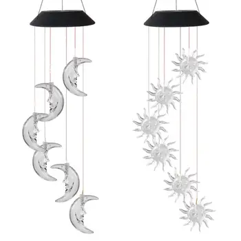 LED Solar Wind Chime Light Outdoor Indoor Colourful Sun Moon Light Turn Lamp Sun Moon Garden Light For Home Decorative Gift
LED Solar Wind Chime Light Outdoor Indoor Colourful Sun Moon Light Turn Lamp Sun Moon Garden Light For Home Decorative Gift