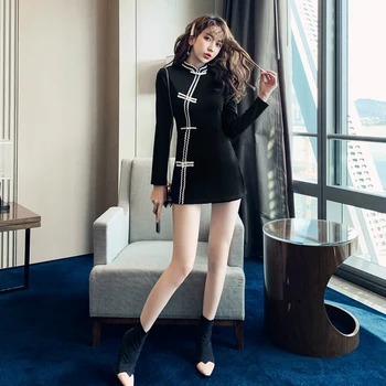 S-XXL Korean Style Black Two Piece Set for Ladies Chinese Cheongsam and Modis Shorts Women Streetwear 2 Piece Set Fall Clothes
S-XXL Korean Style Black Two Piece Set for Ladies Chinese Cheongsam and Modis Shorts Women Streetwear 2 Piece Set Fall Clothes