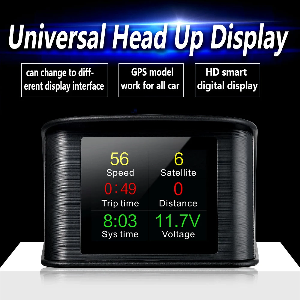 

OHANEE T600 Universal Car HUD Head Up Display Digital GPS Speedometer with Speedup Test Brake Test Overspeed Alarm TFT