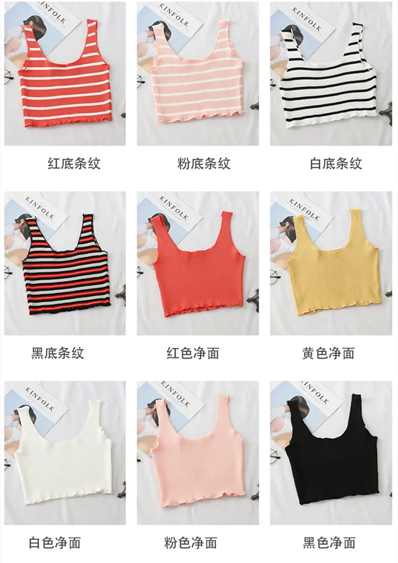 Explosion Models Retro Slim-Fit Frilled Color Block Striped Women's Tank Tops-Style Sleeveless Midriff-Baring Bottom Tank Top
Explosion Models Retro Slim-Fit Frilled Color Block Striped Women's Tank Tops-Style Sleeveless Midriff-Baring Bottom Tank Top