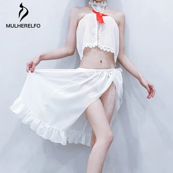 Summer Chiffon Hanging Neck Camis Pajamas Woman Sexy Transparent Temptation Nightgown Cute Bow Nightdress Female Sleepwear
Summer Chiffon Hanging Neck Camis Pajamas Woman Sexy Transparent Temptation Nightgown Cute Bow Nightdress Female Sleepwear