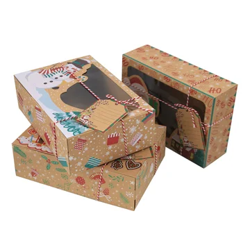 12pcs Clear Window Bakery Christmas Cookie Boxes Packing Brown Paper Muffin Cake Rectangle Candy Storage Case Portable Gift
12pcs Clear Window Bakery Christmas Cookie Boxes Packing Brown Paper Muffin Cake Rectangle Candy Storage Case Portable Gift