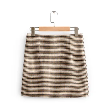 Za women's New Retro High waist A-shape short skirt in early spring 2020 thousand bird mini skirt 08681415707
Za women's New Retro High waist A-shape short skirt in early spring 2020 thousand bird mini skirt 08681415707