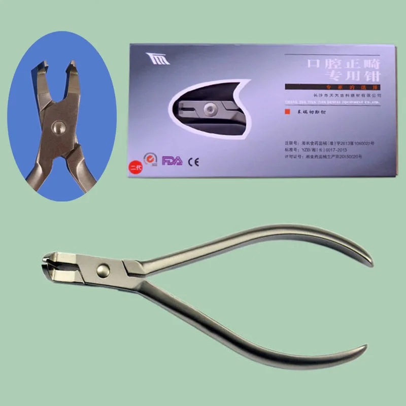 1 Piece Dental Distal End Cutter with Tungsten Carbide Inserts Jaws for Arch Wire Max to 0.56mm*0.71mm (.0215" * .028")
1 Piece Dental Distal End Cutter with Tungsten Carbide Inserts Jaws for Arch Wire Max to 0.56mm*0.71mm (.0215" * .028")