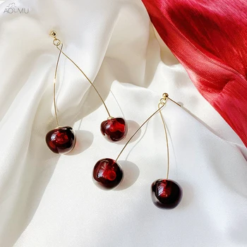 AOMU New Fashion Red Cherry Drop Earring Sweet Fruit Long Crystal Earrings for Women Lady Gift Jewelry Tassel Dangle Accessories
AOMU New Fashion Red Cherry Drop Earring Sweet Fruit Long Crystal Earrings for Women Lady Gift Jewelry Tassel Dangle Accessories
