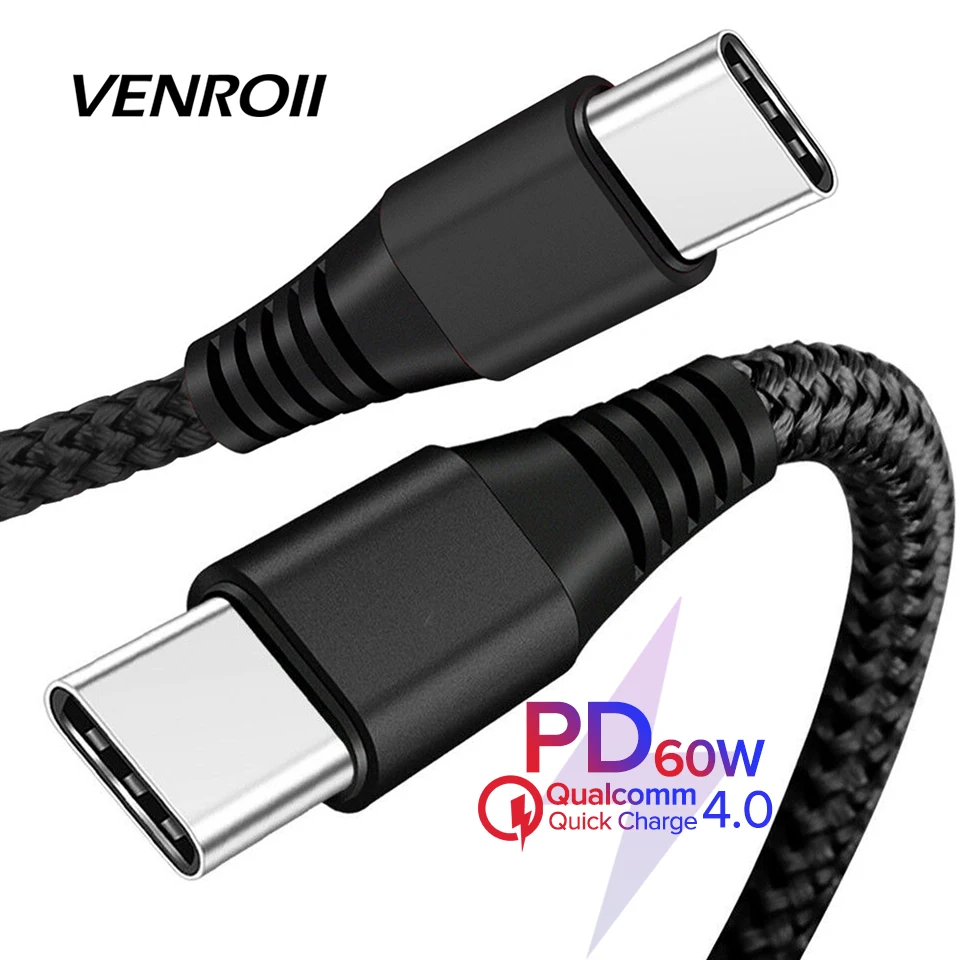 USB Type C To USB-C Cable PD 60W Fast Charging Cord for Xiaomi Mi 10 9 8 Quick Charge Type-C Wire for Samsung S10 Huawei P30 P20
USB Type C To USB-C Cable PD 60W Fast Charging Cord for Xiaomi Mi 10 9 8 Quick Charge Type-C Wire for Samsung S10 Huawei P30 P20