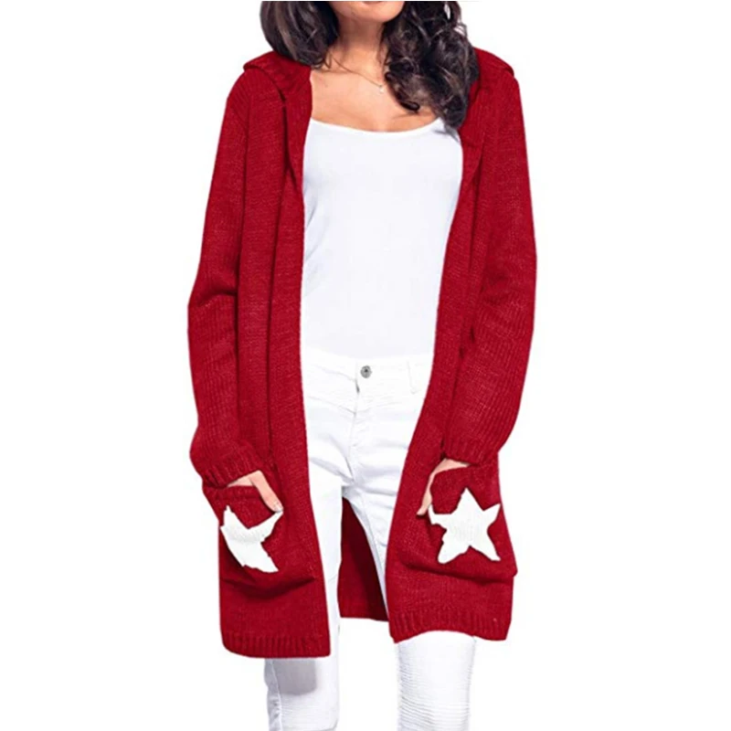 2020 Autumn and Winter New Sweater Long Big Pocket Five-pointed Star Hooded Sweater Cardigan Plus Size Winter Clothes for Women
2020 Autumn and Winter New Sweater Long Big Pocket Five-pointed Star Hooded Sweater Cardigan Plus Size Winter Clothes for Women