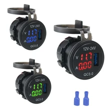 QC 3.0 USB Phone Fast Charger Power Adapter LED Voltmeter Voltage Display Vehicle DC12V-24V Waterproof Socket
QC 3.0 USB Phone Fast Charger Power Adapter LED Voltmeter Voltage Display Vehicle DC12V-24V Waterproof Socket