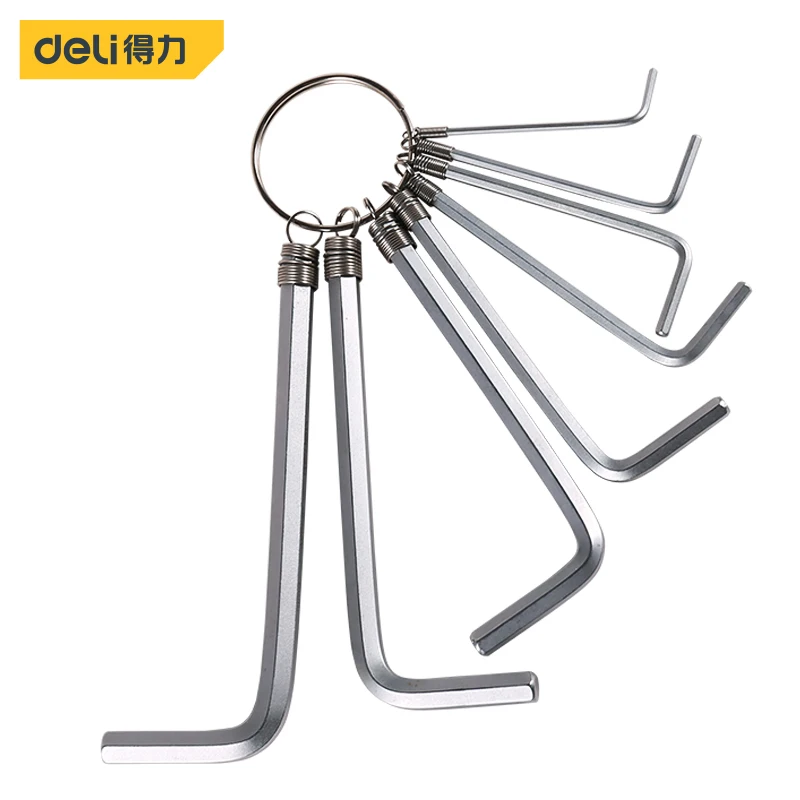 Deli 8pcs in 1 Hex Key Tool Set Metric Combination Hex Key Allen Wrench Hand Tools 1.5-6mm Kit Key Chain Hexagon Spanner
Deli 8pcs in 1 Hex Key Tool Set Metric Combination Hex Key Allen Wrench Hand Tools 1.5-6mm Kit Key Chain Hexagon Spanner