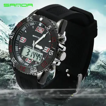 Sanda Men's Dual Display Outdoor Waterproof Sports Watch Mountaineering Waterproof Electronic Watch Male Student Multifunctional 
Sanda Men's Dual Display Outdoor Waterproof Sports Watch Mountaineering Waterproof Electronic Watch Male Student Multifunctional