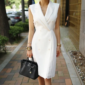 Elegant Wear to Work vestidos Business Party Bodycon Office Lady Women pleated Dress 
Elegant Wear to Work vestidos Business Party Bodycon Office Lady Women pleated Dress