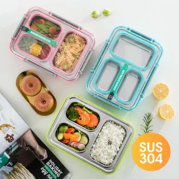 304 Stainless Steel Lunch Box Compartment Bento Box New Kitchen Leak-proof Food Container Compartment Student Children Use
304 Stainless Steel Lunch Box Compartment Bento Box New Kitchen Leak-proof Food Container Compartment Student Children Use