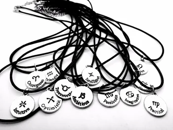 12PCS/Lot- Zodiac Pisces Aries Taurus Capricorn Scorpio Leo Necklace Signs 12 Constellation Letter Rope Leather Necklaces
12PCS/Lot- Zodiac Pisces Aries Taurus Capricorn Scorpio Leo Necklace Signs 12 Constellation Letter Rope Leather Necklaces