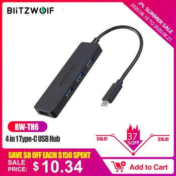 BlitzWolf BW-TH6 4 in 1 Type-C USB Hub 4 Ports Type-C to USB 3.0 Data Hub Adapter With Speed 5Gbps for Laptop PC USB Devices
BlitzWolf BW-TH6 4 in 1 Type-C USB Hub 4 Ports Type-C to USB 3.0 Data Hub Adapter With Speed 5Gbps for Laptop PC USB Devices
