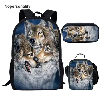 Nopersonlity 3d Animal Wild Wolf Print School Backpacks for Children 3pcs/set Student Bagpack Set Kids Cool Travel Backbags
Nopersonlity 3d Animal Wild Wolf Print School Backpacks for Children 3pcs/set Student Bagpack Set Kids Cool Travel Backbags