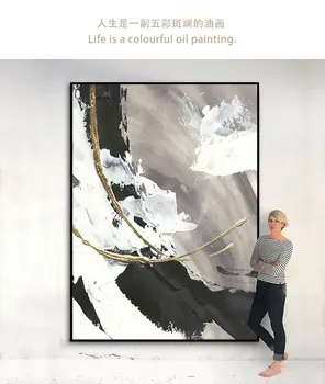 Paintings Hand painted Modern black and white Abstract canvas Oil Paintings home Decoration Abstract Oil Painting wall picture L
Paintings Hand painted Modern black and white Abstract canvas Oil Paintings home Decoration Abstract Oil Painting wall picture L