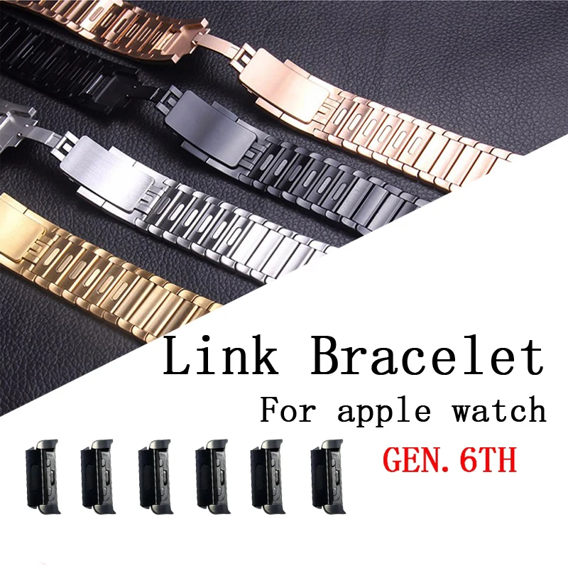 

link bracelet strap for apple watch band 42mm 38mm 44mm 40mm iWatch 5 4 3 2 1 stainless steel watchband gen.6 adjustable belt