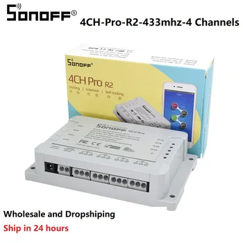 Sonoff 4CH Pro R2 Wifi Smart Switch 433MHz RF Smart Wifi Switch 4 Gang 3 Working Modes Inching Interlock Smart Home With Alexa
Sonoff 4CH Pro R2 Wifi Smart Switch 433MHz RF Smart Wifi Switch 4 Gang 3 Working Modes Inching Interlock Smart Home With Alexa