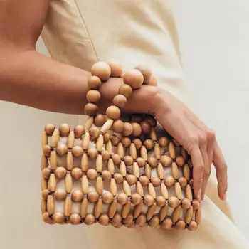 Women Handbag Straw Woven Tote Large Capacity Summer Beach Wooden Bead Bag Handbag S55
Women Handbag Straw Woven Tote Large Capacity Summer Beach Wooden Bead Bag Handbag S55