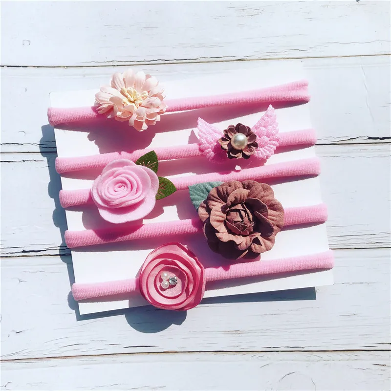 small flower baby nylon headbands newborn girls hair accessories (11)