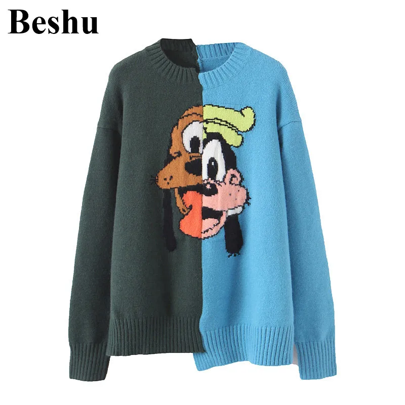 Fashion 2019 Cartoon patchwork wool blend Women sweater casual winter pullover autumn casual warm streetwear female jumper 
Fashion 2019 Cartoon patchwork wool blend Women sweater casual winter pullover autumn casual warm streetwear female jumper