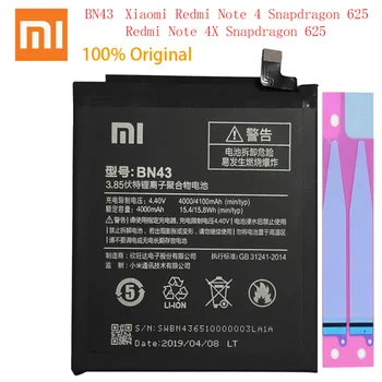 Xiao Mi Original BN43 For Xiaomi Redmi Note 4 Note 4X Battery global Snapdragon 625 Replacement 4000mAh Phone batteria
Xiao Mi Original BN43 For Xiaomi Redmi Note 4 Note 4X Battery global Snapdragon 625 Replacement 4000mAh Phone batteria