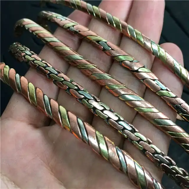 Le cuivre indien de rose de bijoux a enveloppé les bracelets minces de manchette ouverte pour des filles et des garçons BB-218 1