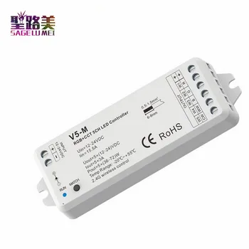 V5-M DC12-24V 5 Channel RGB+CCT LED RF Controller 5CH Receiver DC power socket input for LED strip light tape ribbon
V5-M DC12-24V 5 Channel RGB+CCT LED RF Controller 5CH Receiver DC power socket input for LED strip light tape ribbon