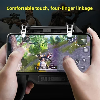 Game Controller Mobile Phone Game Handle Controller with cooling Fan Six Finger Joystick Trigger Gamepad for PUBG Controller
Game Controller Mobile Phone Game Handle Controller with cooling Fan Six Finger Joystick Trigger Gamepad for PUBG Controller