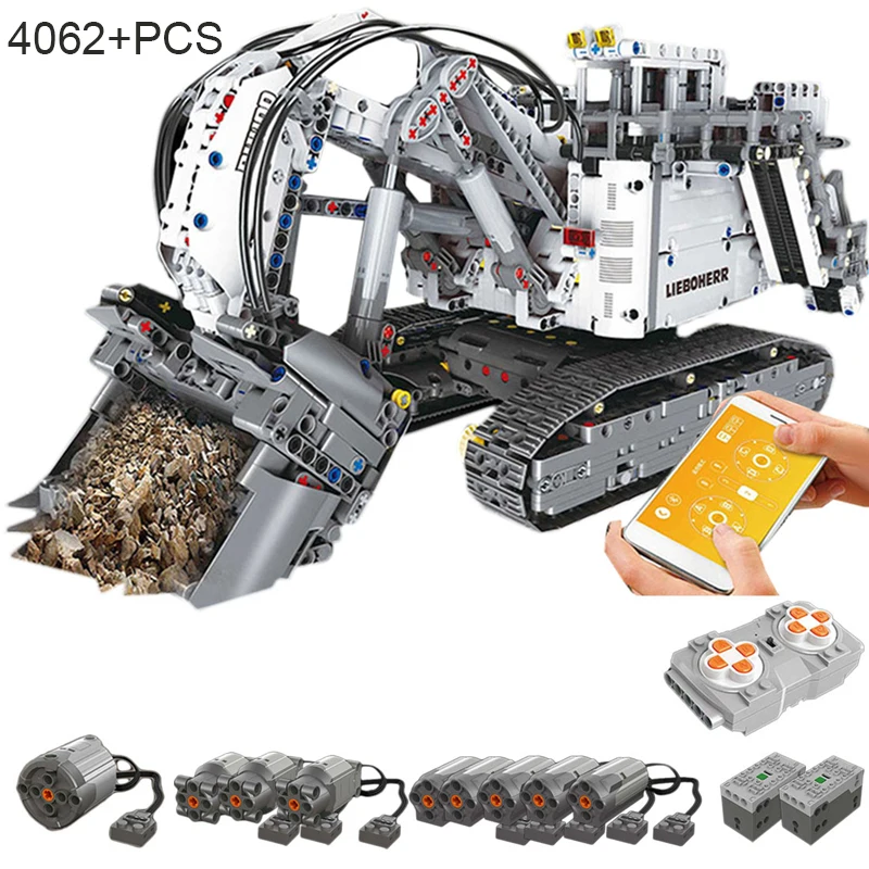 4062+PCS Compatible With LegoINGlys Excavator Building Blocks Remote Control Blocks Engineering Vehicle Trucks Bricks Child Toy (8)
