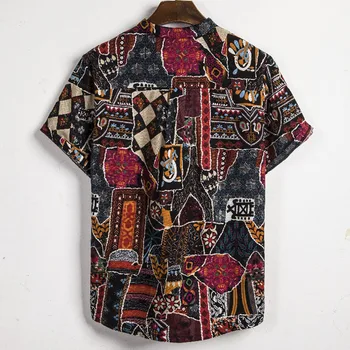Mens Printed Shirt Button Geometric Pattern Short Sleeve Blouse Shirts -MX8
Mens Printed Shirt Button Geometric Pattern Short Sleeve Blouse Shirts -MX8