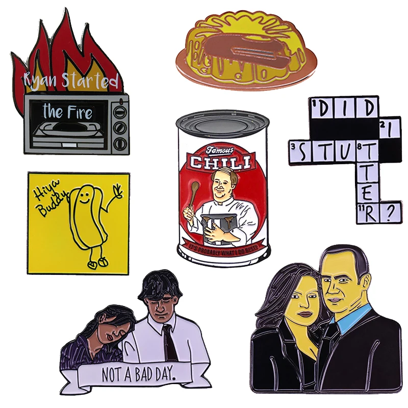 The Office Enamel Pin Brooch Figures Badge Hiya Buddy Did I Stutter Ryan Started Fire ... | Украшения и аксессуары