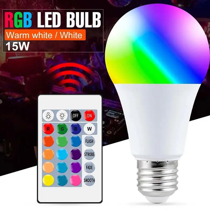Dimmable 15W RGBW Led Lamp E27 Smart Control Lamp Led Light Colorful Changing Bulb Led Lamp for Home Decorations
Dimmable 15W RGBW Led Lamp E27 Smart Control Lamp Led Light Colorful Changing Bulb Led Lamp for Home Decorations