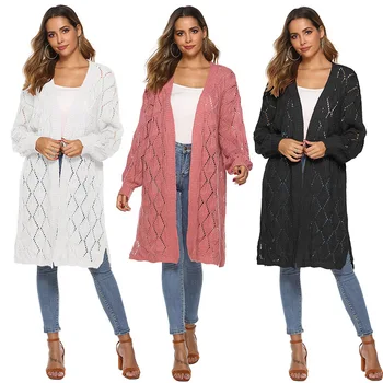 Women's Sweater V-neck Knit Openwork Pattern Cardigan Hollow Long-sleeved Solid Color Plus Size Sweater Loose Casual Cardigan
Women's Sweater V-neck Knit Openwork Pattern Cardigan Hollow Long-sleeved Solid Color Plus Size Sweater Loose Casual Cardigan
