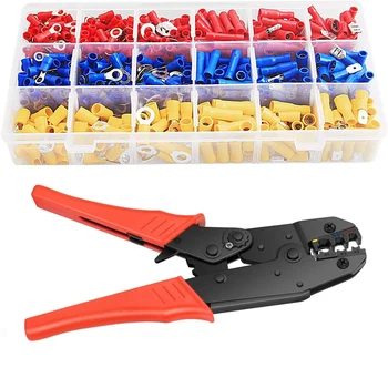 Crimping Tool Set Ratchet Crimping Plier with 700 Terminal Insulated Connectors 0.5-1.5mm² 1.5-2.5mm² 4-6mm² Kit
Crimping Tool Set Ratchet Crimping Plier with 700 Terminal Insulated Connectors 0.5-1.5mm² 1.5-2.5mm² 4-6mm² Kit
