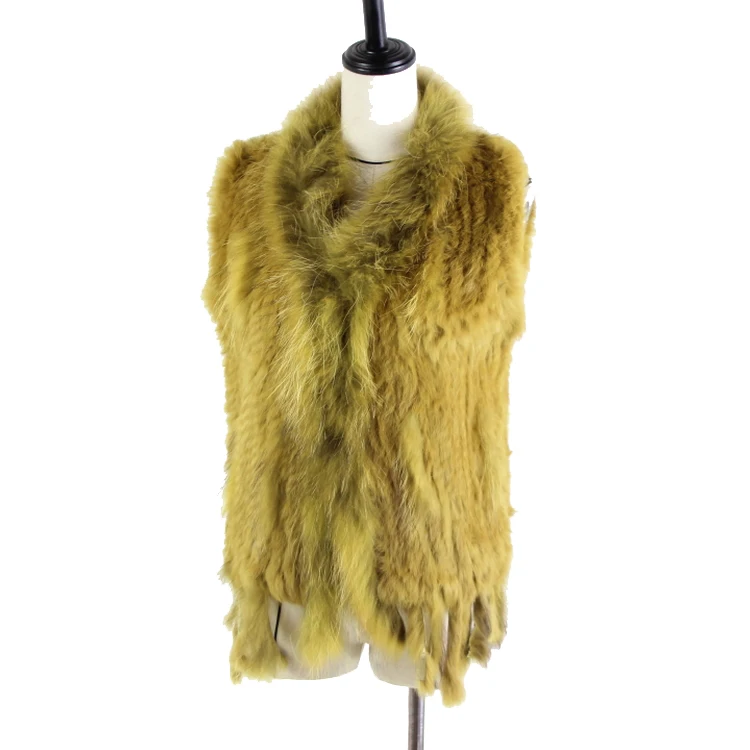 Harppihop Ladies Genuine Knitted Rabbit Fur Vest Raccoon Fur Trimming Tassels Women Fur Natural Waistcoat Lady Gilet colete pel
Harppihop Ladies Genuine Knitted Rabbit Fur Vest Raccoon Fur Trimming Tassels Women Fur Natural Waistcoat Lady Gilet colete pel