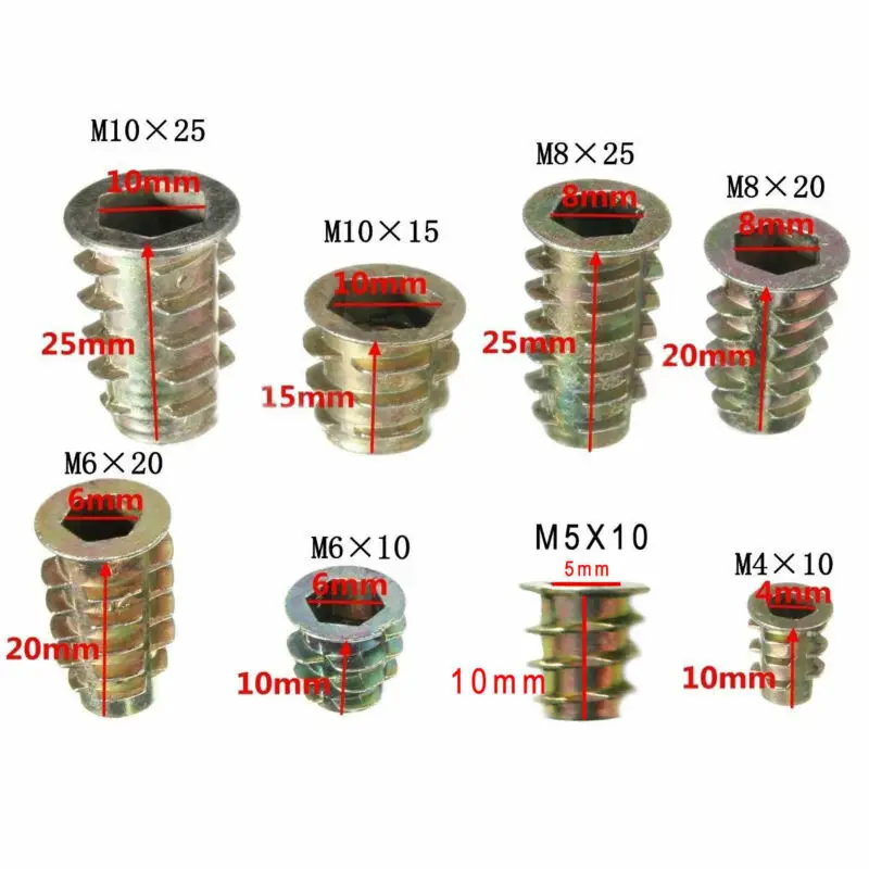 10 шт. M4 M5 M6 M8 M10 резьба из углеродистой стали для дерева вставная гайка Фланцевая гайка с шестигранной головкой мебельные гайки
10 шт. M4 M5 M6 M8 M10 резьба из углеродистой стали для дерева вставная гайка Фланцевая гайка с шестигранной головкой мебельные гайки