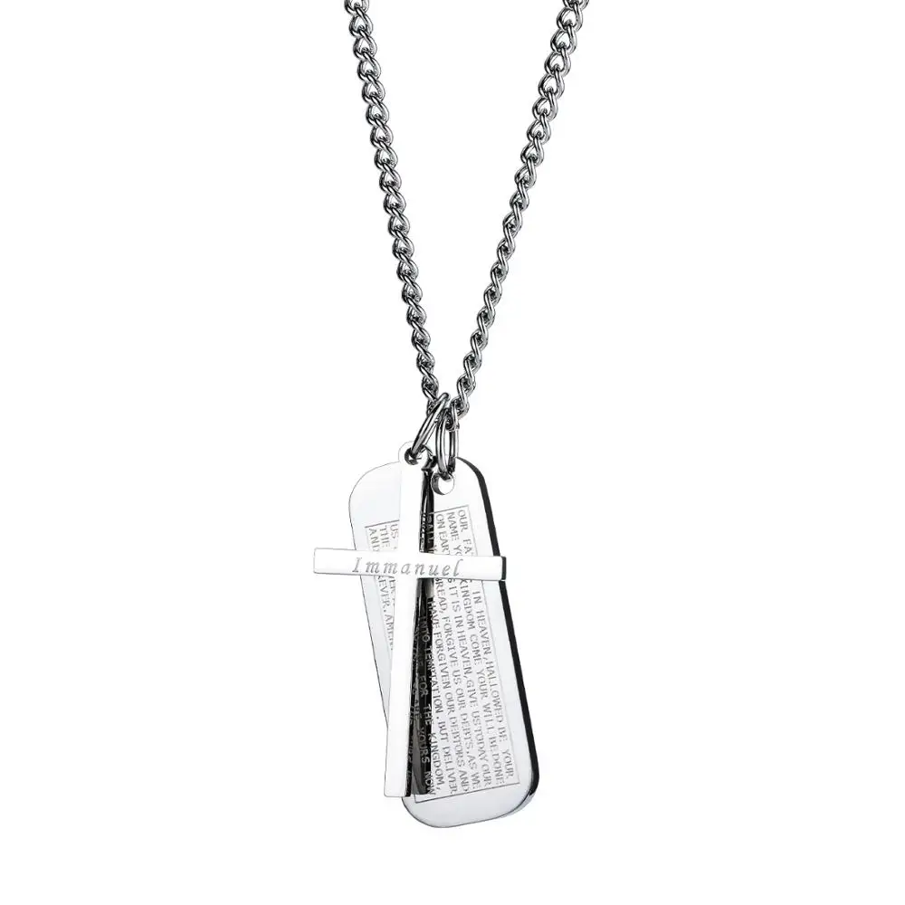 Серебряное ожерелье из нержавеющей стали в стиле хип-хоп Иисус Библейский крест