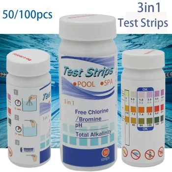50 Pcs Tub Water Quality 3-In-1 Swimming Pool Test Paper Residual Chlorine PH Value Alkalinity Hardness Test Strip A Bottle
50 Pcs Tub Water Quality 3-In-1 Swimming Pool Test Paper Residual Chlorine PH Value Alkalinity Hardness Test Strip A Bottle